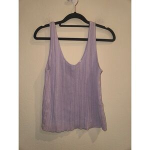 Vince‎ Purple Ribbed Cotton Tank Top Size Large